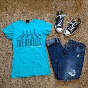 Beatles Classic Teal Graphic Tee